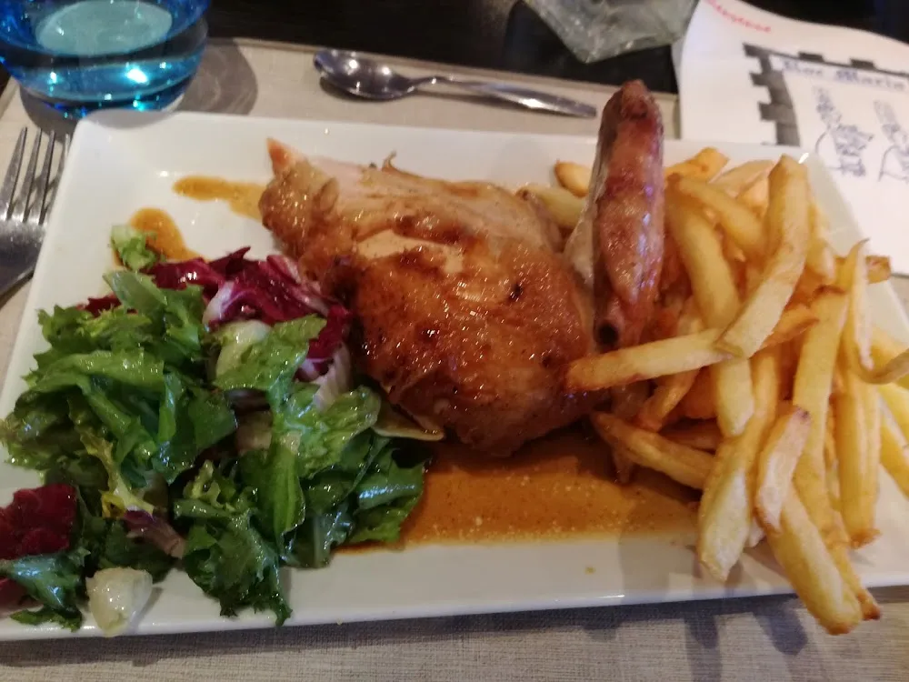 Poulet Fermier Rôti Frites Maison